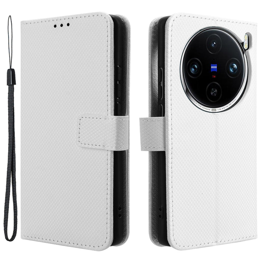 For vivo X100 Pro 5G Case Diamond Texture Leather Protective Phone Cover For vivo X100 Pro 5G Case Diamond Texture Leather Protective Phone Cover